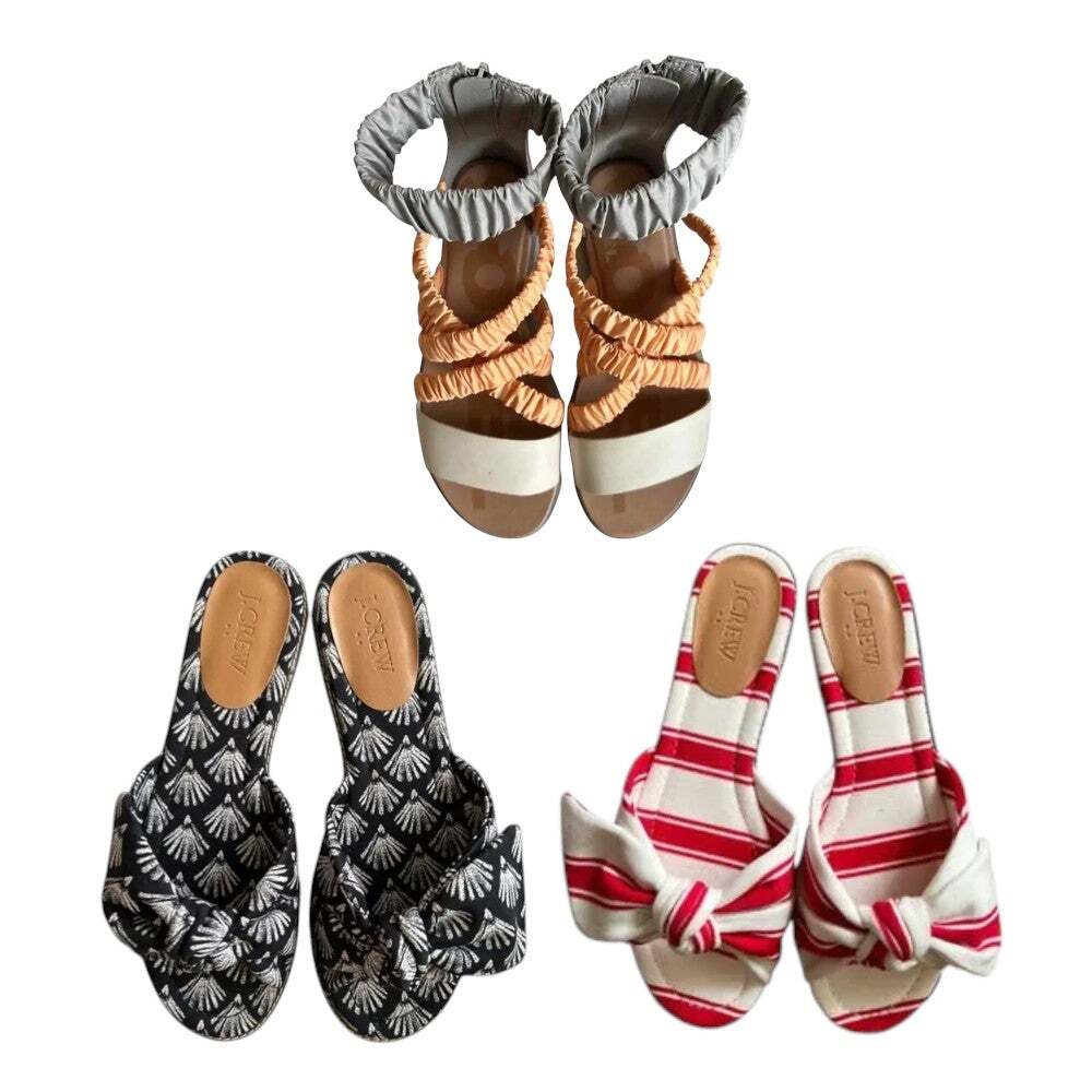 Lot 3 J.Crew/Sorel Slide Sandals, US7.5